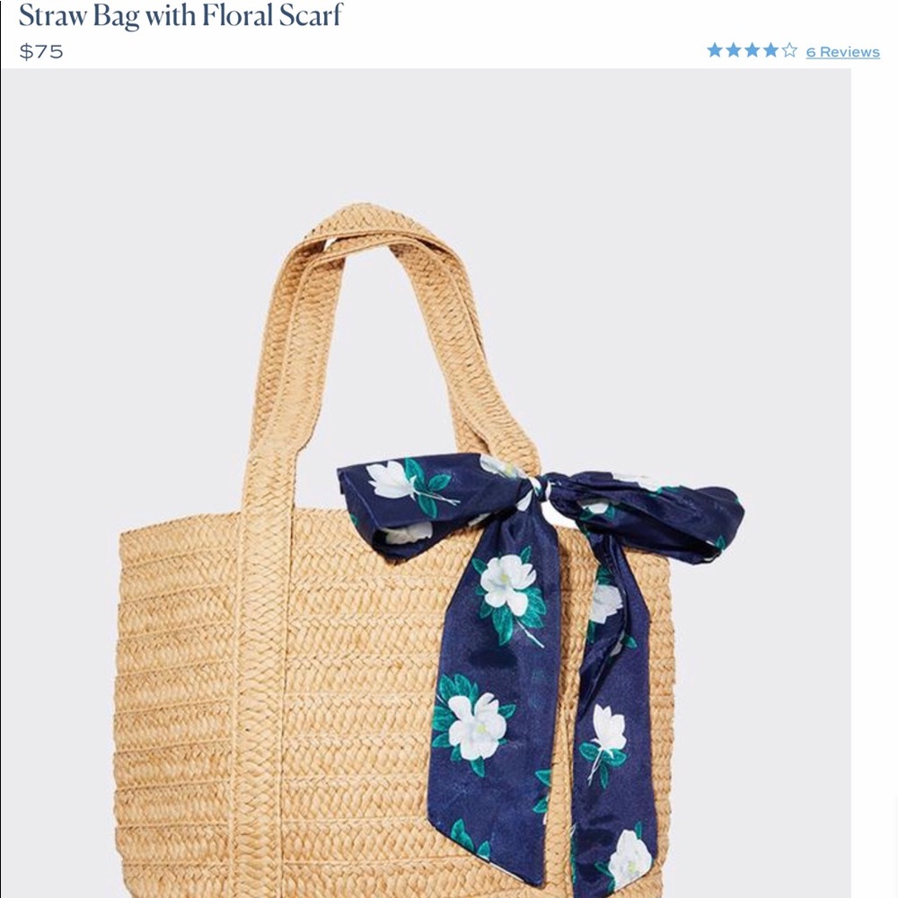 Draper James Straw Bag w/ Floral Scarf